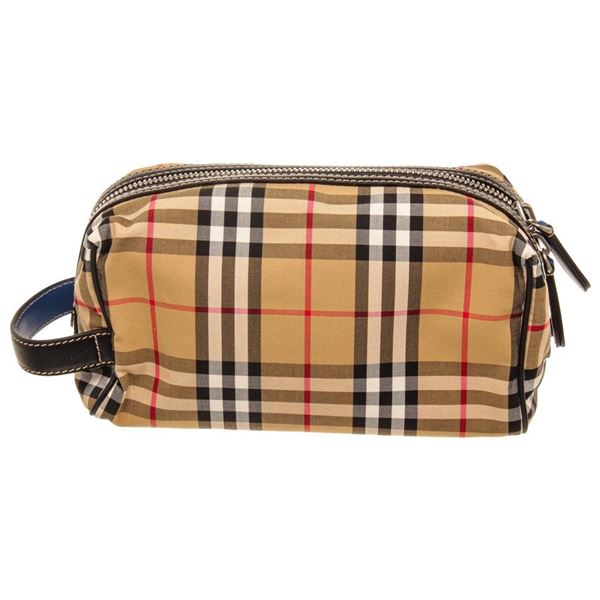 Burberry Tan Patent Leather Cosmetic Pouch