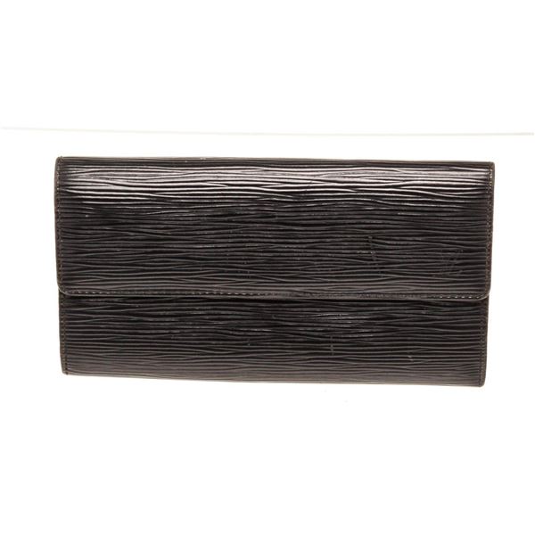 Louis Vuitton Black Epi Leather Sarah Wallet