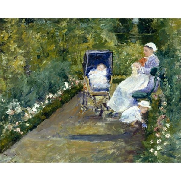 Cassatt - Children in the Garden with Nanny