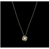 Image 2 : 0.46 ctw Diamond Pendant With Chain - 18KT Yellow Gold