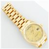 Image 6 : Rolex Mens 18K Yellow Gold Champagne Index Quickset President Wristwatch