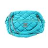 Image 1 : Chanel Turquoise Blue Quilted Bubble Jersey Snake Effect Chain Shoulder Bag