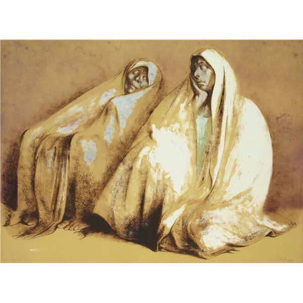 Dos Mujeres con Rebozos, Sentados (Two Women with Shawls, Seated) by Francisco Z