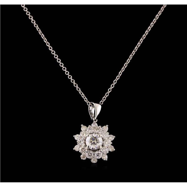 1.27 ctw Diamond Pendant With Chain - 14KT White Gold