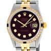 Image 1 : Rolex Mens 2 Tone Maroon VS Diamond & Sapphire 36 Datejust Wriswatch
