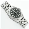 Image 3 : Rolex Mens Stainless Black Diamond 36MM Datejust Wristwatch Oyster Perpetual