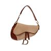 Christian Dior Beige Canvas Saddle Shoulder Bag