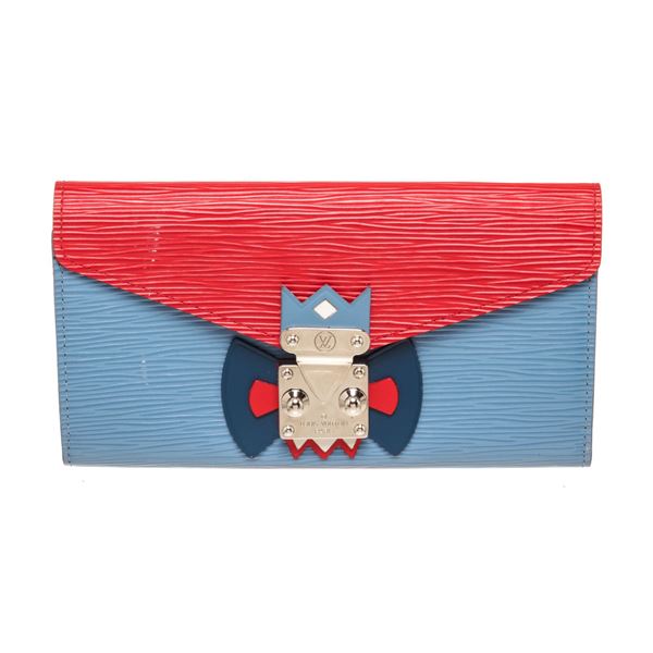 Louis Vuitton Red Blue Leather Tribal Wallet