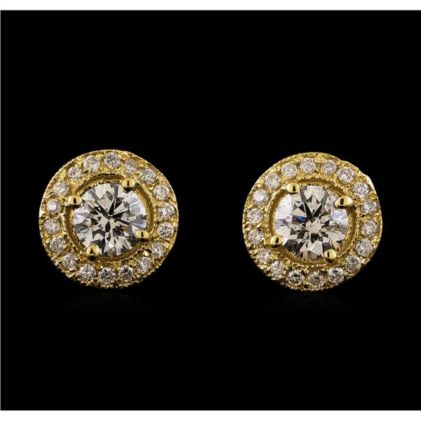 1.38 ctw Diamond Earrings - 14KT Yellow Gold