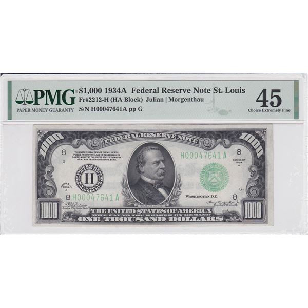 1934A $1000 Federal Reserve Note St. Louis