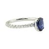 1.78 ctw Sapphire and Diamond Ring - 14KT White Gold