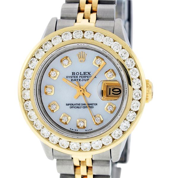 Rolex Ladies 2 Tone MOP 2 ctw Diamond Datejust Wristwatch