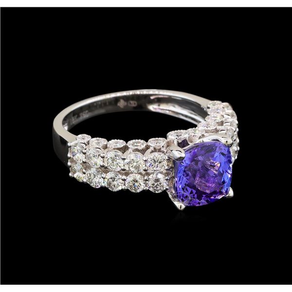 18KT White Gold 2.30 ctw Tanzanite and Diamond Ring