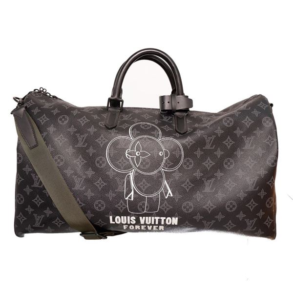 Louis Vuitton Black Monogram Eclipse Vivienne Coated CanvasDuffle Bag