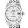Rolex Womens Midsize Quickset 31mm MOP Diamond Stainless Steel Datejust Wriswatc