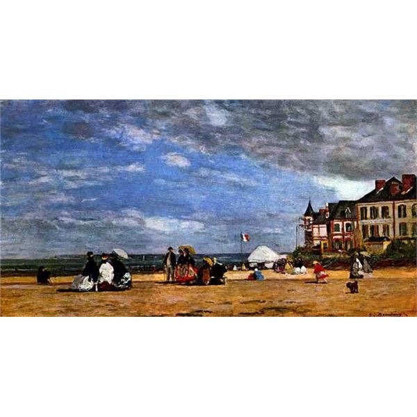 Eugene Louis Boudin - The Beach at Trouville