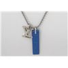 Image 3 : Louis Vuitton Silver-tone LV Blue Monogram Satellite Galaxy Chain Logo Necklace