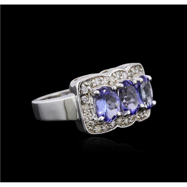 14KT White Gold 2.52 ctw Tanzanite and Diamond Ring