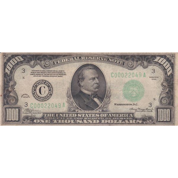 1934 $1000 Federal Reserve Note