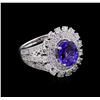 14KT White Gold 2.71 ctw Tanzanite and Diamond Ring