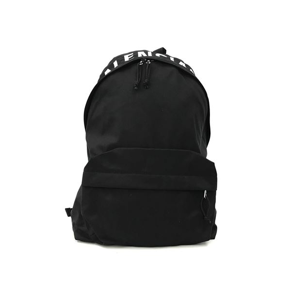 Balenciaga Black White Logo Nylon Backpack