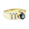 1.45 ctw Blue Sapphire and Diamond Ring - 14KT Yellow Gold