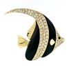 Vintage British 18K Gold 3.42 ctw Diamond & Enamel Moorish Idol Fish Brooch Pin