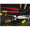Image 2 : PLASTIC BUCKET WITH ASST. BOLT CUTTERS, GRASS TRIMMERS, PRUNERS, ETC.