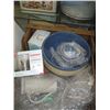 Image 2 : MISC. POTTERY BOWL, MUGS, CRYSTAL SERVING DISH, ETC.