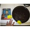 Image 1 : METAL DIECAST WONDER WOMAN FIGURINE OF STEVE TREVOR & A WOODEN CARVED PLATE