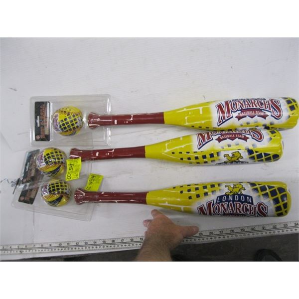 3 BAT & BALL SETS