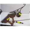 Image 1 : WOODEN FISHING REEL, PLANT HANGER, RAKE, ETC.