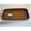 Image 1 : NATIVE CEDAR WOVEN TRAY, APPROX. 11"X5.5"X1.5"