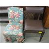 Image 1 : UPHOLSTERED CHAIR & SMALL SEWING CHAIR