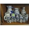Image 1 : LG. SET OF GREY & BLUE POTTERY DISHWARE
