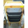 Image 1 : 4 BIN PLASTIC SLIDEOUT UNIT