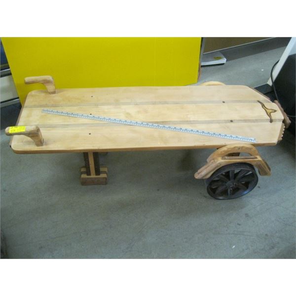 2 WHEEL WOODEN PLATFORM CART