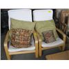 Image 1 : PAIR OF UPHOLSTERED CHAIRS WITH CUSHIONS