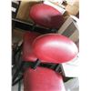 Image 2 : PAIR OF RED UPHOLSTERED STOOLS