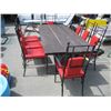 Image 2 : LG. WROUGHT IRON PATIO TABLE WITH 8 CHAIRS