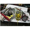 Image 1 : BIN OF MISC. HAND WINCH, EXTENSION CORD, ROPE, ETC.