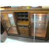 Image 1 : GLASS DOORED CABINET WITH DISPLAY ON EACH SIDE & WINE RACK IN CENTER