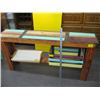 Image 1 : WOODEN NARROW PAINTED TABLE WITH 2 SHELVES