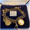 Image 1 : 10KT CHARM BRACELET WITH 10/14KT CHARMS - 26G .