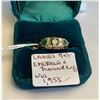 Image 1 : LADIES 9KT EMERALD & DIAMOND RING - W/A - $1,955. - SZ 7 1/4