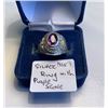 Image 1 : SILVER (.925) RING W/PURPLE STONE - SZ 6