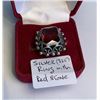 Image 1 : SILVER (.925) RING W/RED STONE - SZ 6