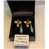 Image 1 : LADIES 14KT GOLD & JADE EARRINGS (CLIP-ON STYLE)