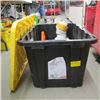 Image 2 : BIN OF MISC. TOOLS, LEVELS, SAWS, WIRE STRIPPERS, ETC.