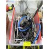 Image 1 : BIN OF MISC. KNEEPADS, MASKS, BUNGEE CORDS, ETC.
